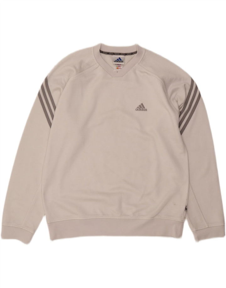 ADIDAS Loose Fit Sweatshirt Jumper UK 36/38 Lille hvid polyester
