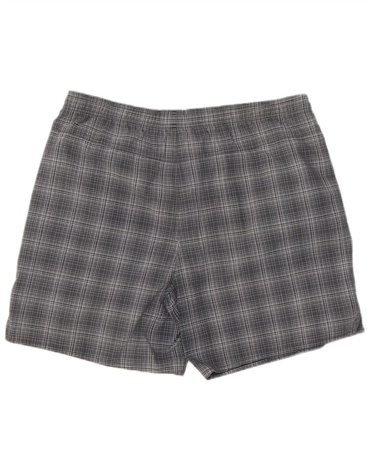 ADIDAS Badeshorts til mænd, store grå ternet polyester