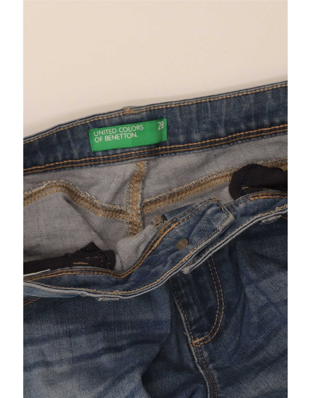 Benetton Dame Slim Jeans W28 L32 Blå