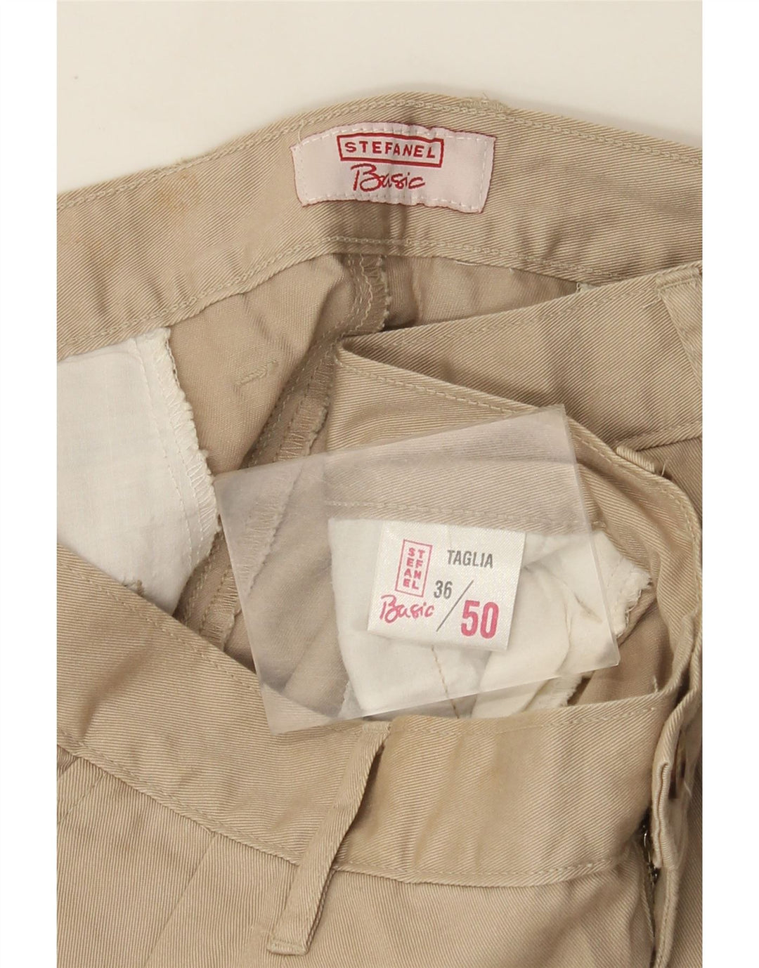 Stefanel Herre Pegged Chino Bukser IT 50 Large W36 L33 Beige Bomuld