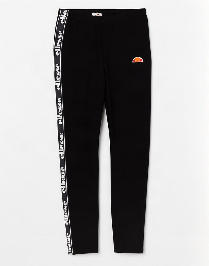 Ellesse Kvinders Grafiske Leggings UK 12 Medium Sort Bomuld