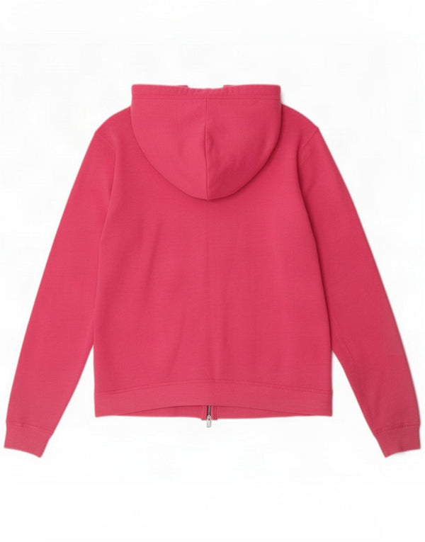 Hollister Grafisk hættetrøje med lynlås til kvinder UK 16 Large Pink Cotton