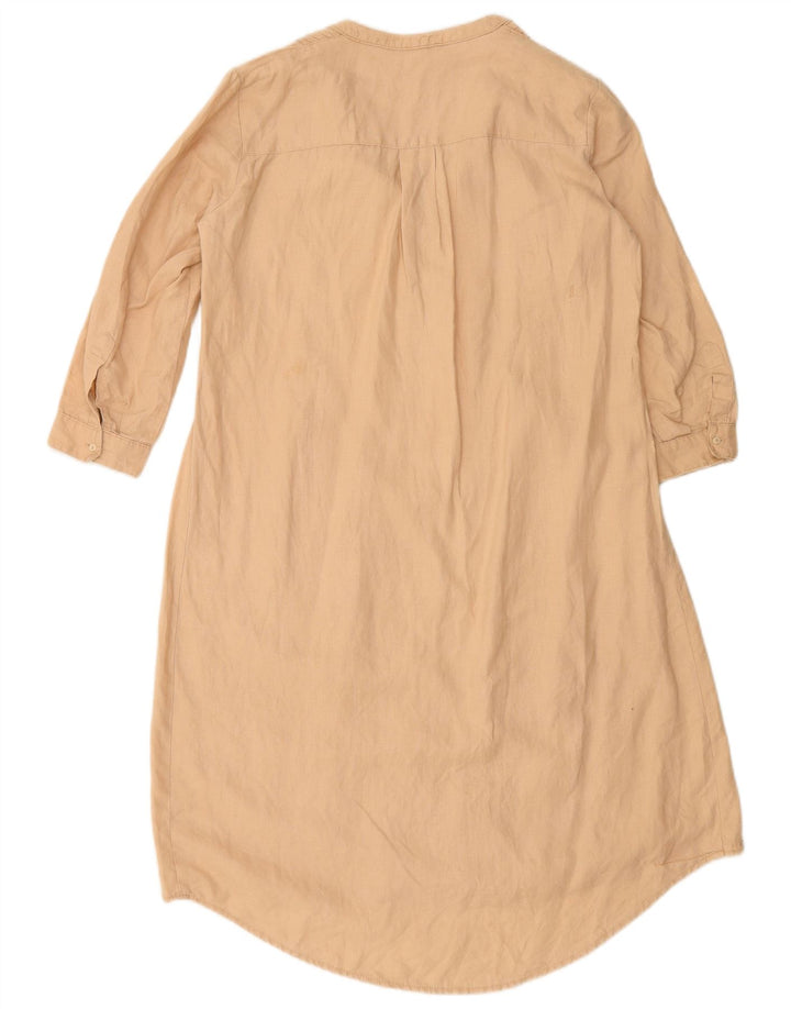 BENETTON 3/4 ærmet tunikakjole til kvinder UK 14 Medium Beige