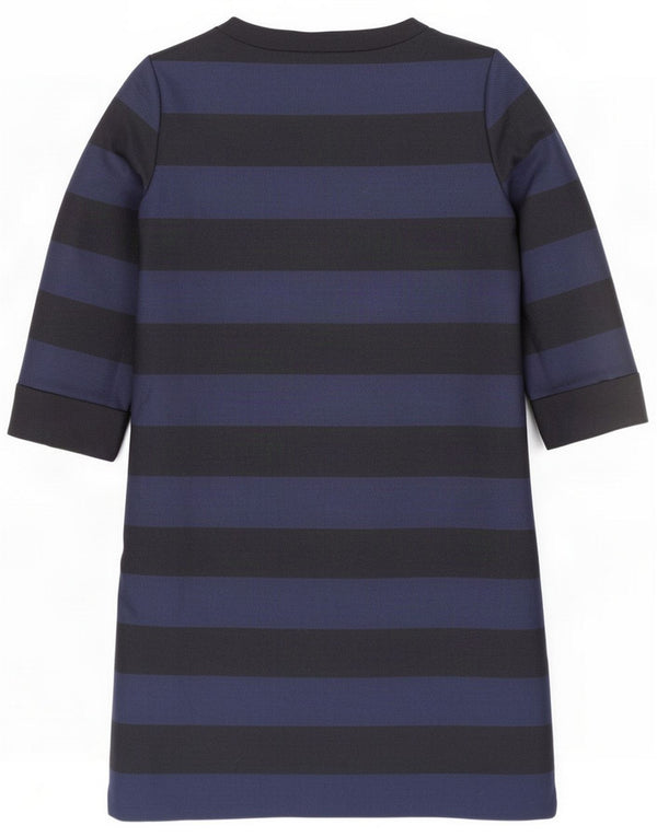Phase Eight Womens 3/4 Sleeve Shift Dress UK 8 Small Navy Blue Striped