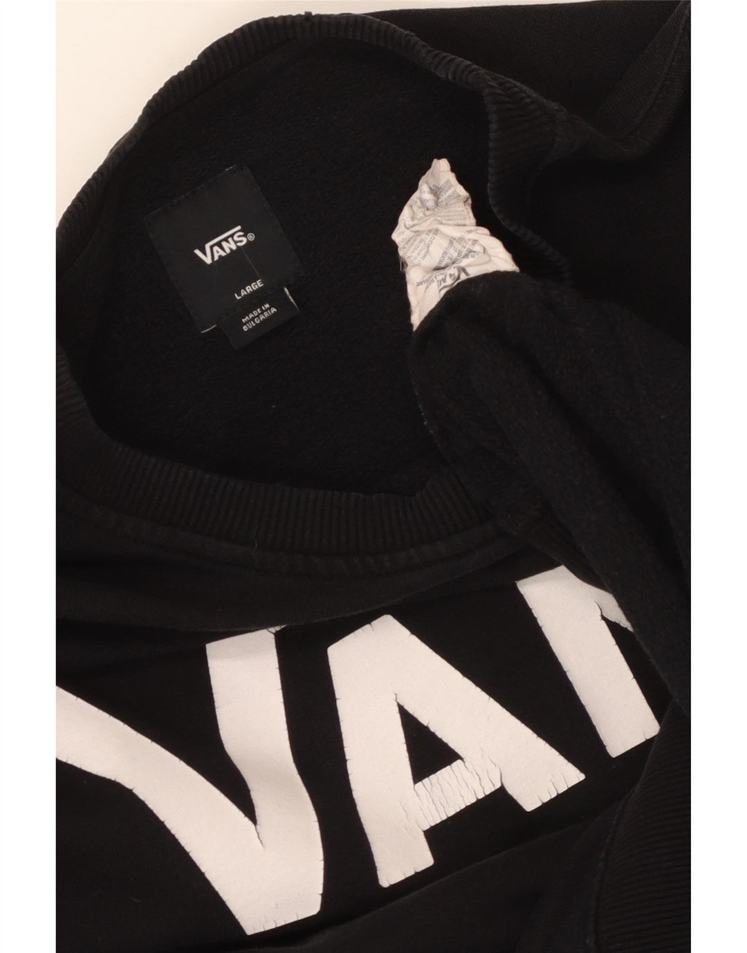 Vans Herre Grafisk Sweatshirt Jumper Stor Sort Bomuld
