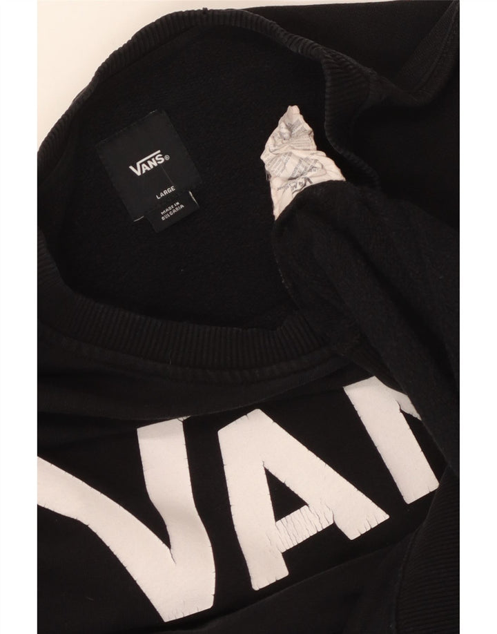 Vans Herre Grafisk Sweatshirt Jumper Stor Sort Bomuld