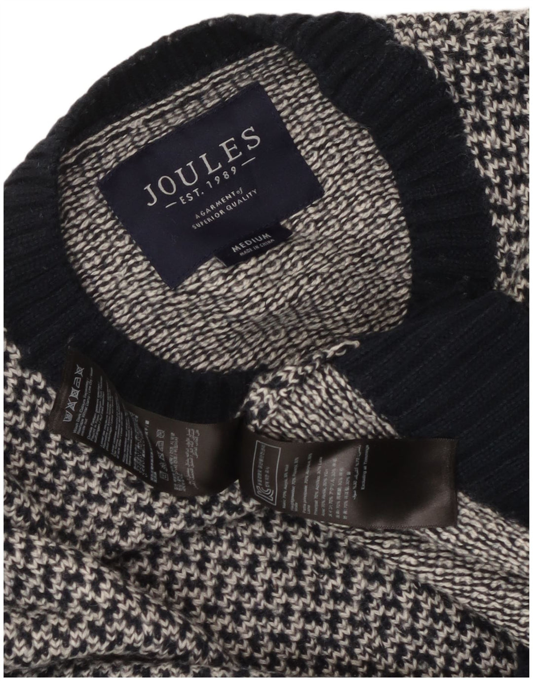 Joules Herre Crew Neck Jumper Sweater Medium Navy Blue Akryl