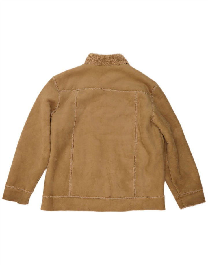 St. Bernard Herre Sherpa Jacket UK 40 Large Beige Polyester