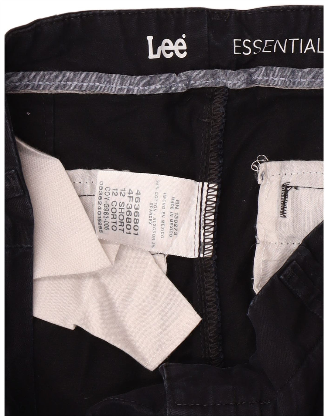 Lee Kvinder Short Chino Bukser US 12 Large W34 L28 Navy Blue Bomuld