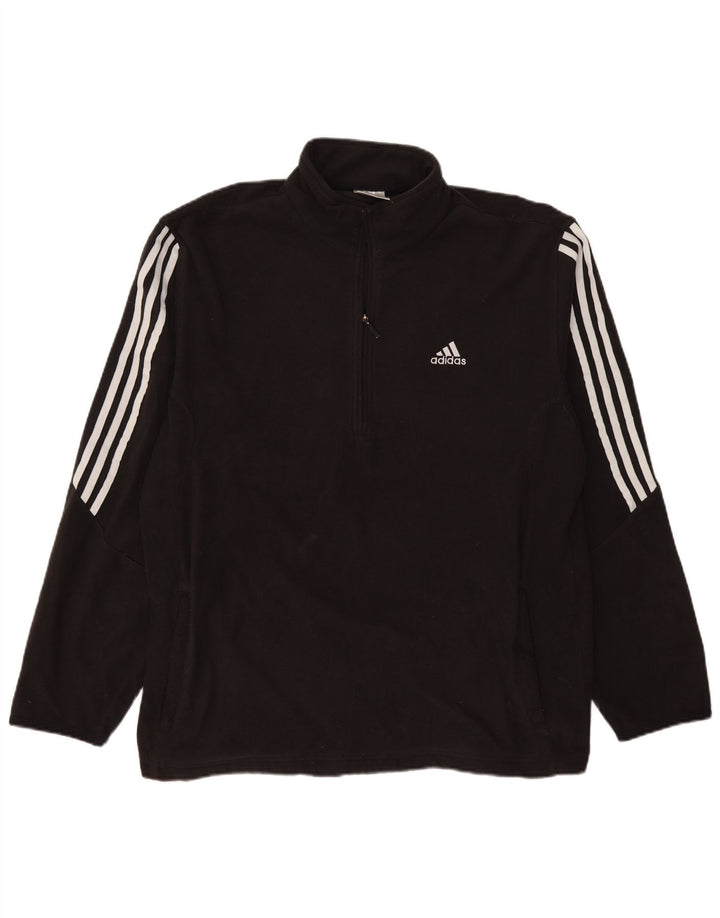 Adidas Fleece Jumper med lynlås til mænd XL Sort Polyester
