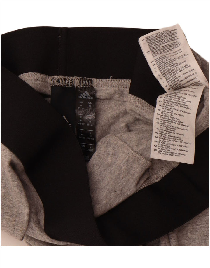 Adidas Grafiske Leggings til kvinder UK 12/14 Medium Grey Colourblock Bomuld