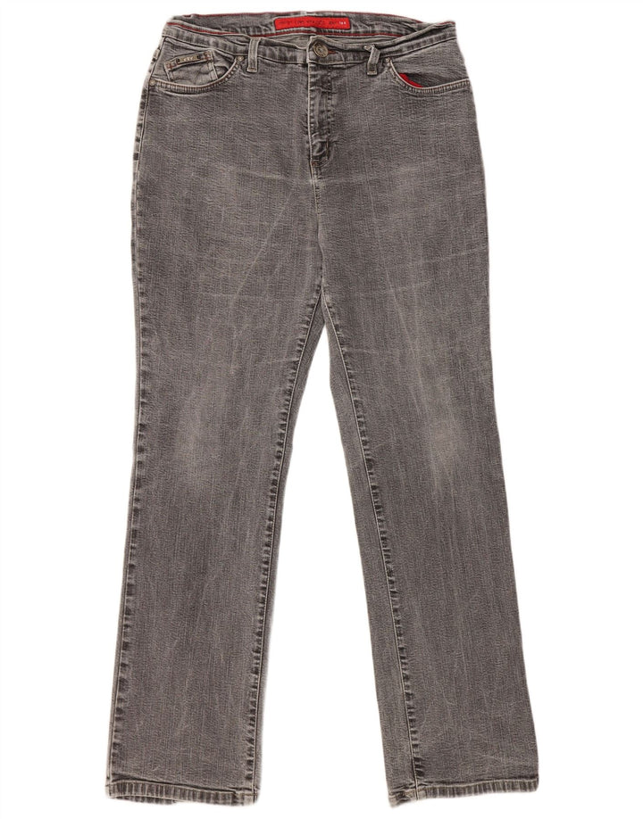 MARKS & SPENCER Dame Stretch Straight Jeans UK 16 Large W32 L30 Grå