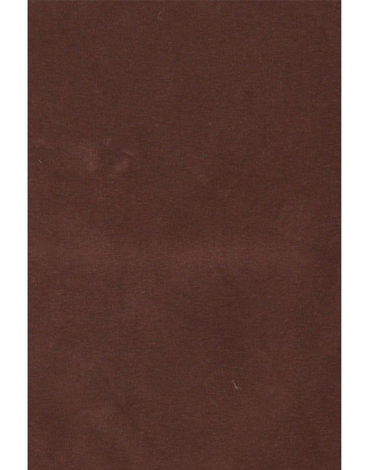 MASSIMO DUTTI Dame T-Shirt Top UK 14 Stor Brun Bomuld