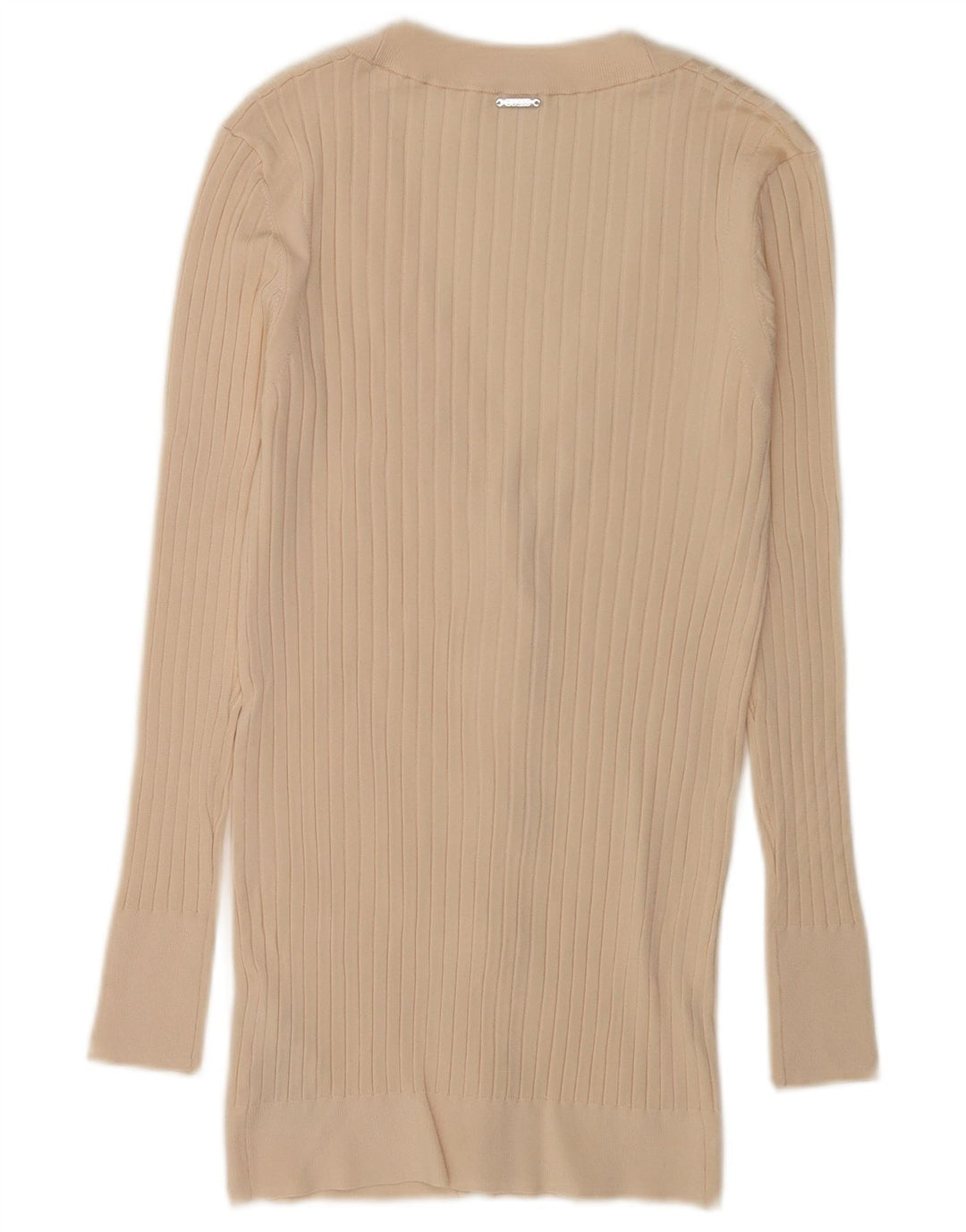 Guess Womens Longline Cardigan Sweater UK 8 Small Beige Viscose