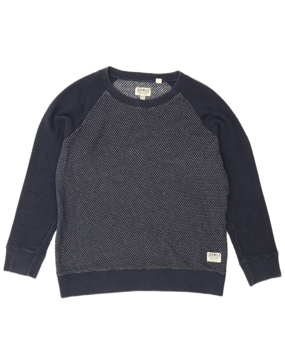Jack Wills Dame Sweatshirt Jumper UK 12 Medium Navy Blue Flecked Bomuld