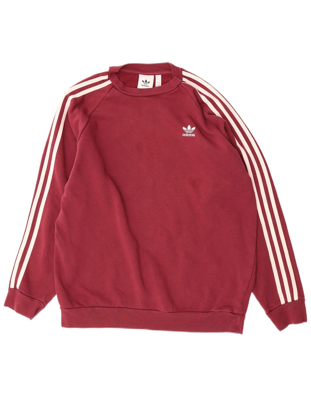Adidas Herre Sweatshirt Jumper Large Bourgogne Bomuld