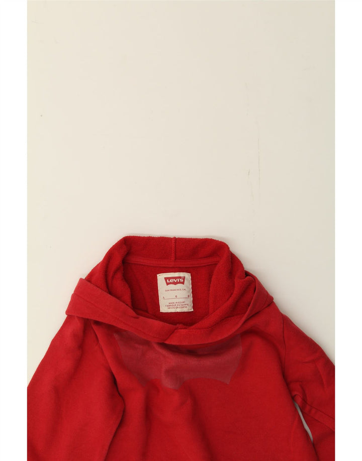 LEVI'S Boys Hoodie Jumper 11-12 Years Large Red Cotton Vintage Levi's and Second-Hand Levi's from Messina Hembry 