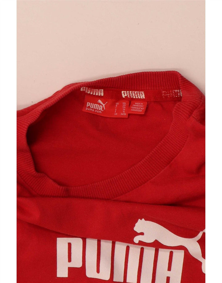 Puma Boys Grafisk T-Shirt Top 15-16 År Rød