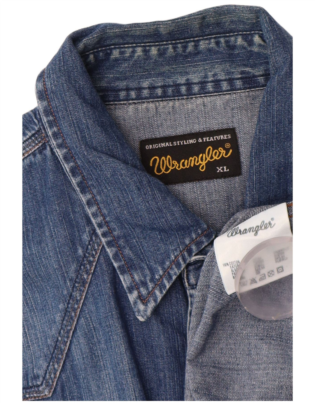 Wrangler Herre Denim Shirt XL Blå Bomuld