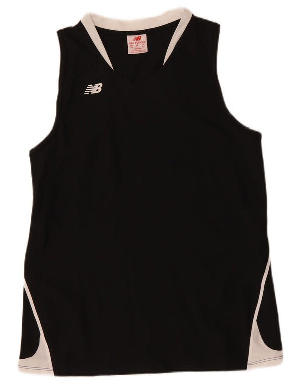 New Balance Damevest Top UK 14 Large Black Colourblock Polyester