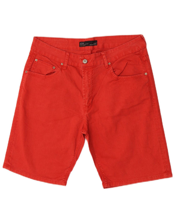 Zara Herre Denim Shorts EU 44 Large W34 Rød Bomuld
