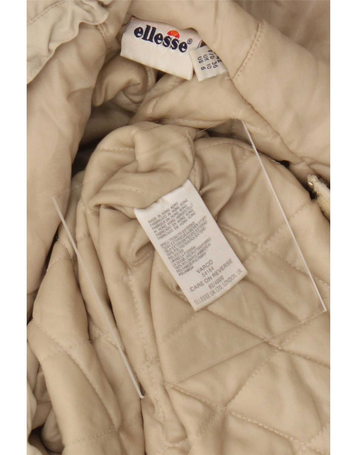 Ellesse Dame Hætte Oversized Anorak Jacket UK 10 Small Beige Polyester