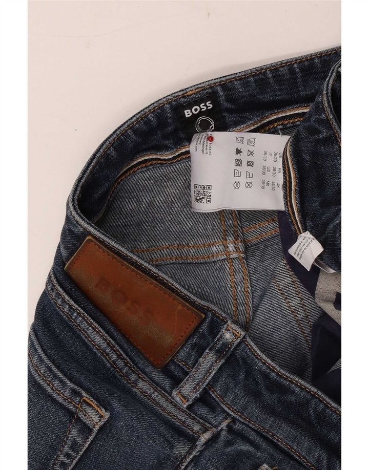 Hugo Boss Straight Jeans til mænd W36 L30 blå bomuld