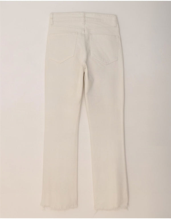 Zara Dame Straight Jeans EU 36 XS W26 L26 Hvid Bomuld