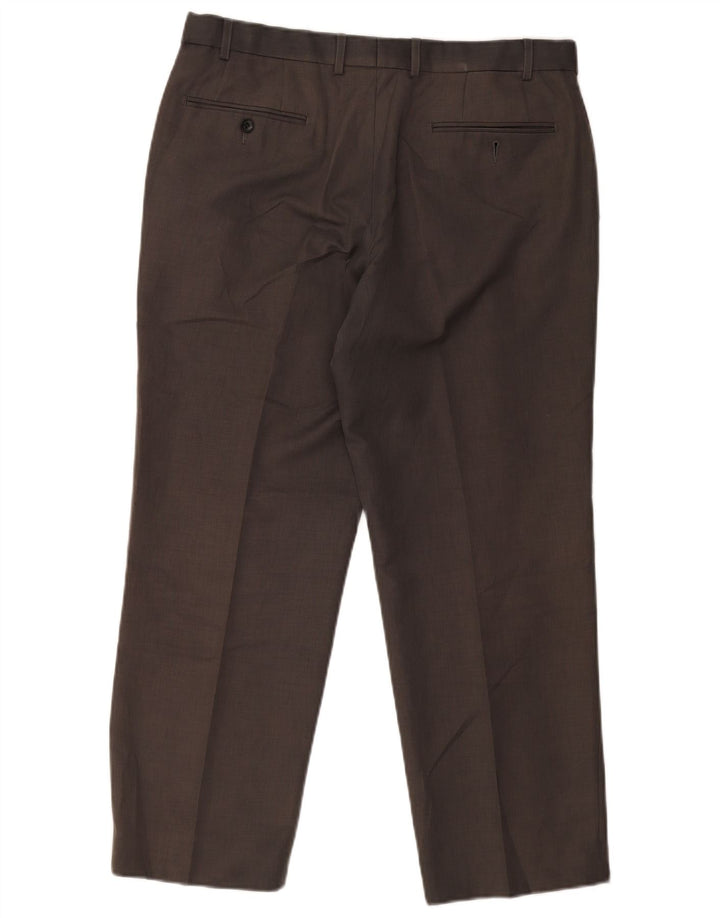 Marks & Spencer Straight Chino-bukser til mænd W36 L29 Grå polyester