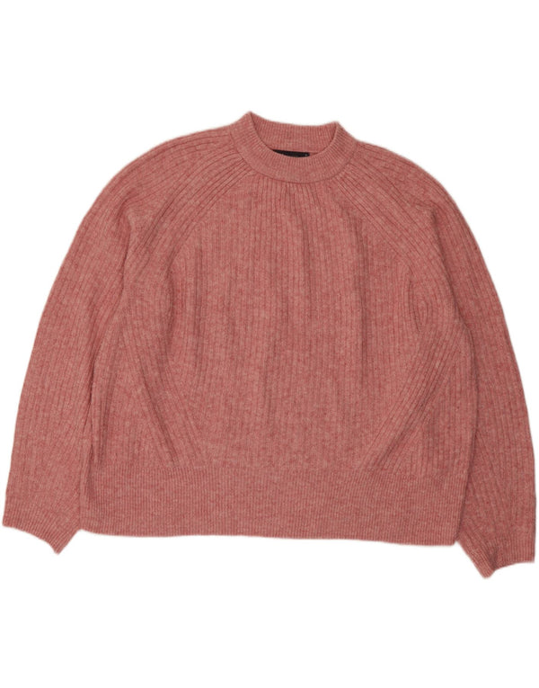 Marks & Spencer Dame Crop Crew Neck Jumper Sweater UK 18 XL Pink