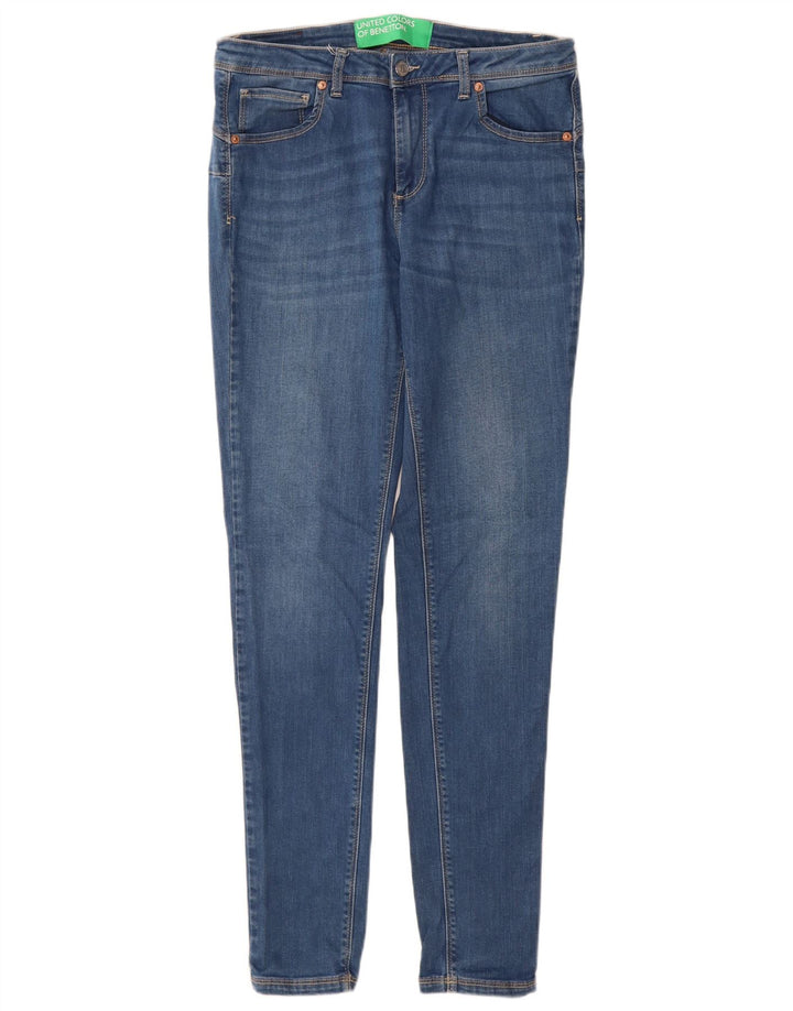 BENETTON Dame Skinny Jeans W32 L31 Blå Bomuld