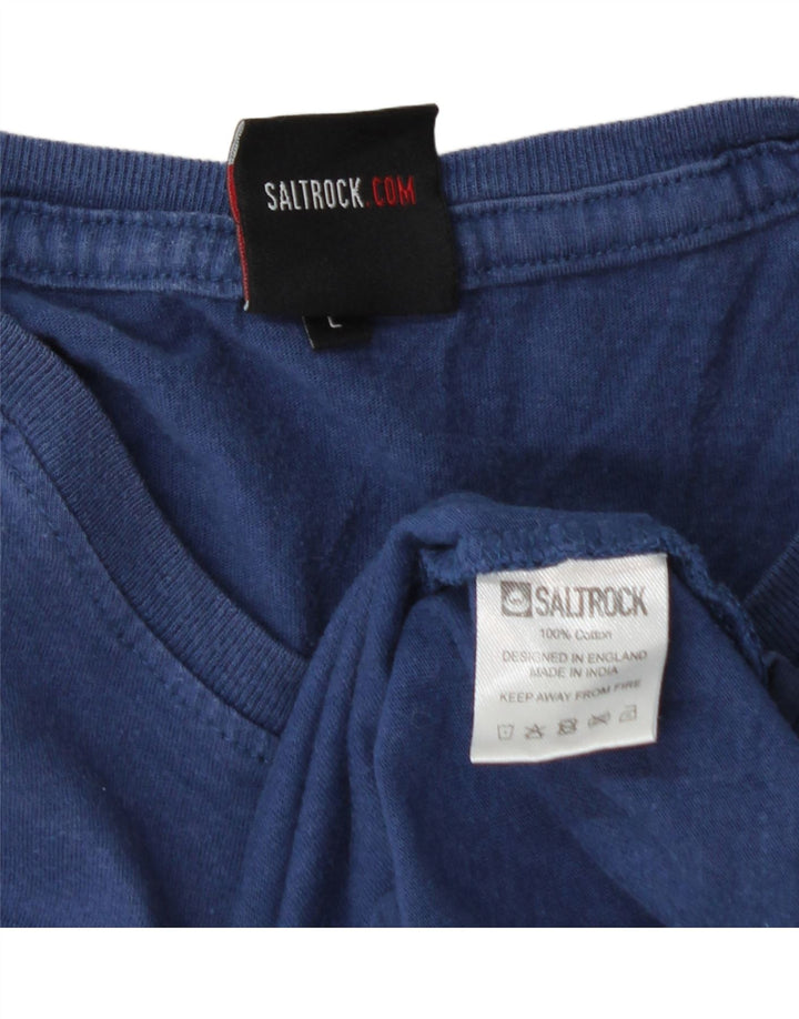 Saltrock Herre Grafisk T-Shirt Top Stor Blå Bomuld