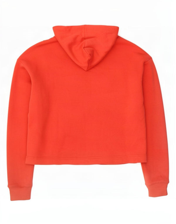 Puma Dame Oversized Crop Hoodie Jumper UK 10 Small Red Colourblock