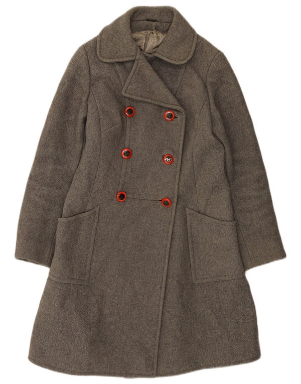 Vintage Dame Dobbeltradet Frakke UK 10 Small Grey