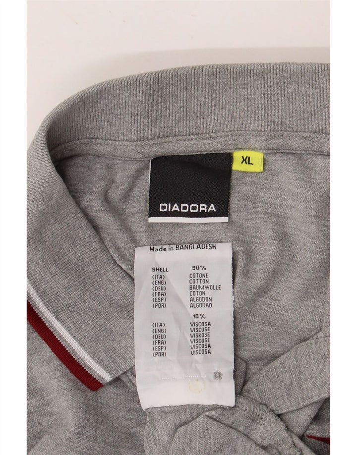 DIADORA Poloshirt til mænd XL Grå Bomuld