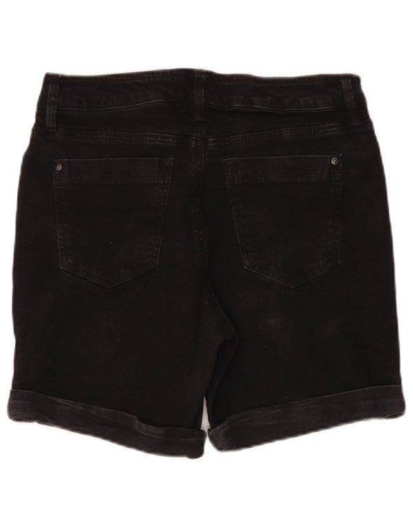 Dkny Dame Denim Shorts US 12 Large W30 Black Bomuld