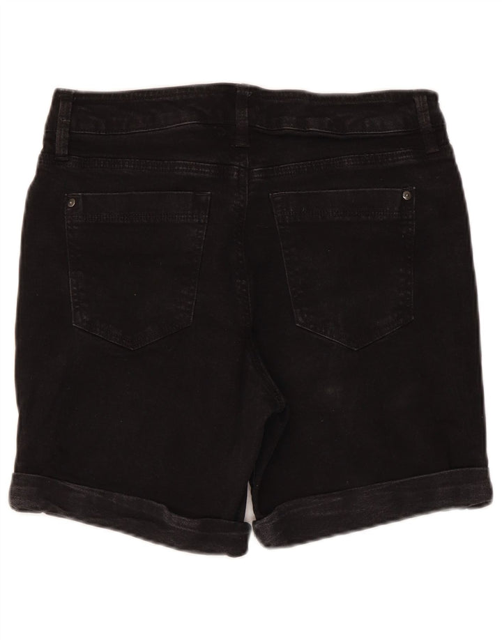 Dkny Dame Denim Shorts US 12 Large W30 Black Bomuld