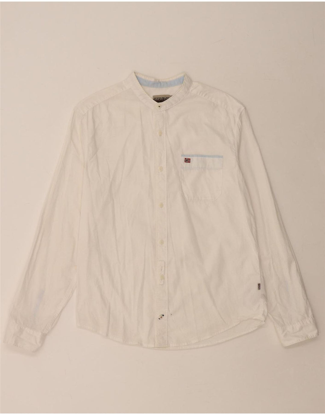 NAPAPIJRI Herre Geographic Regular Fit skjorte Medium hvid bomuld