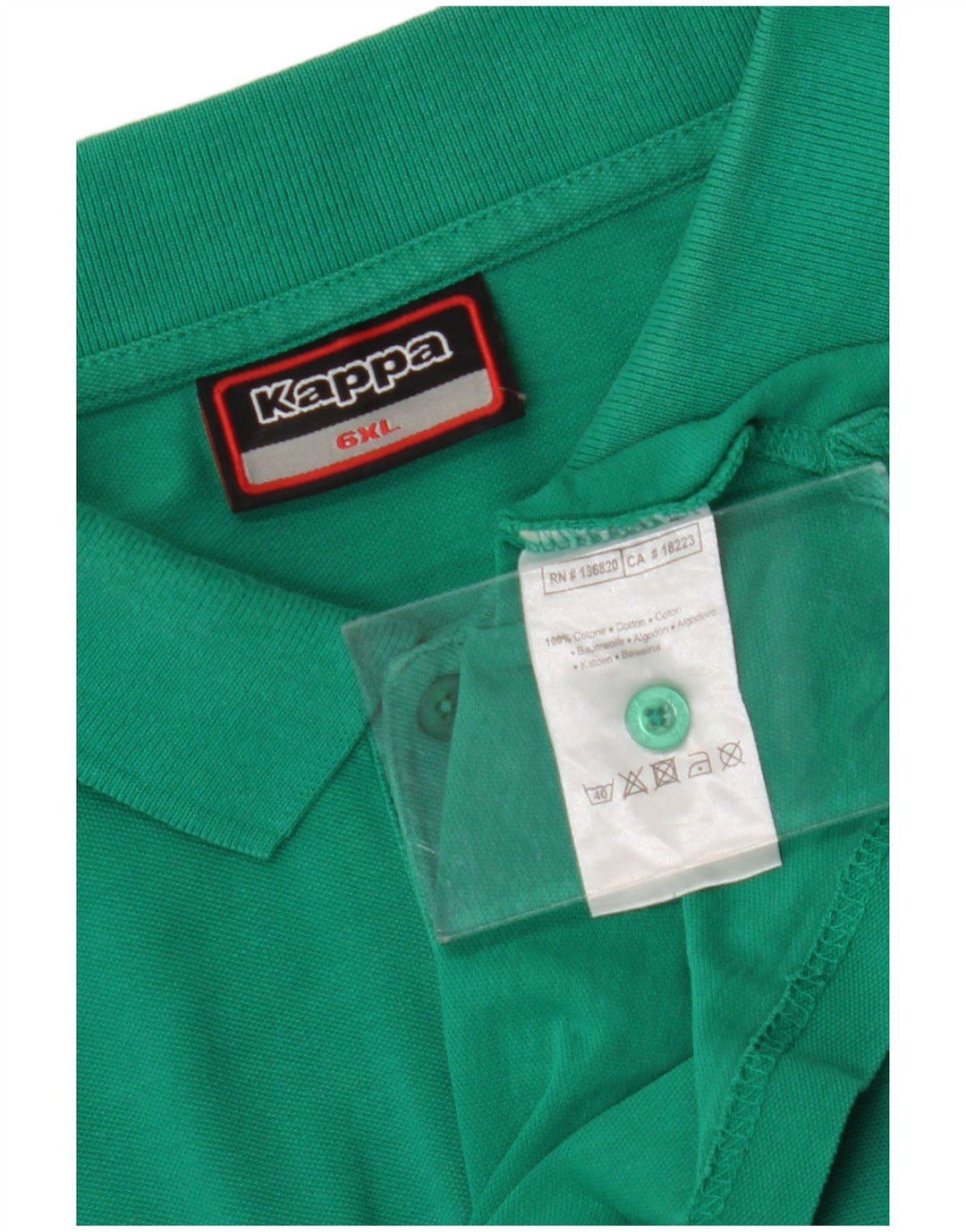 KAPPA Poloskjorte til mænd 6XL Grøn Bomuld