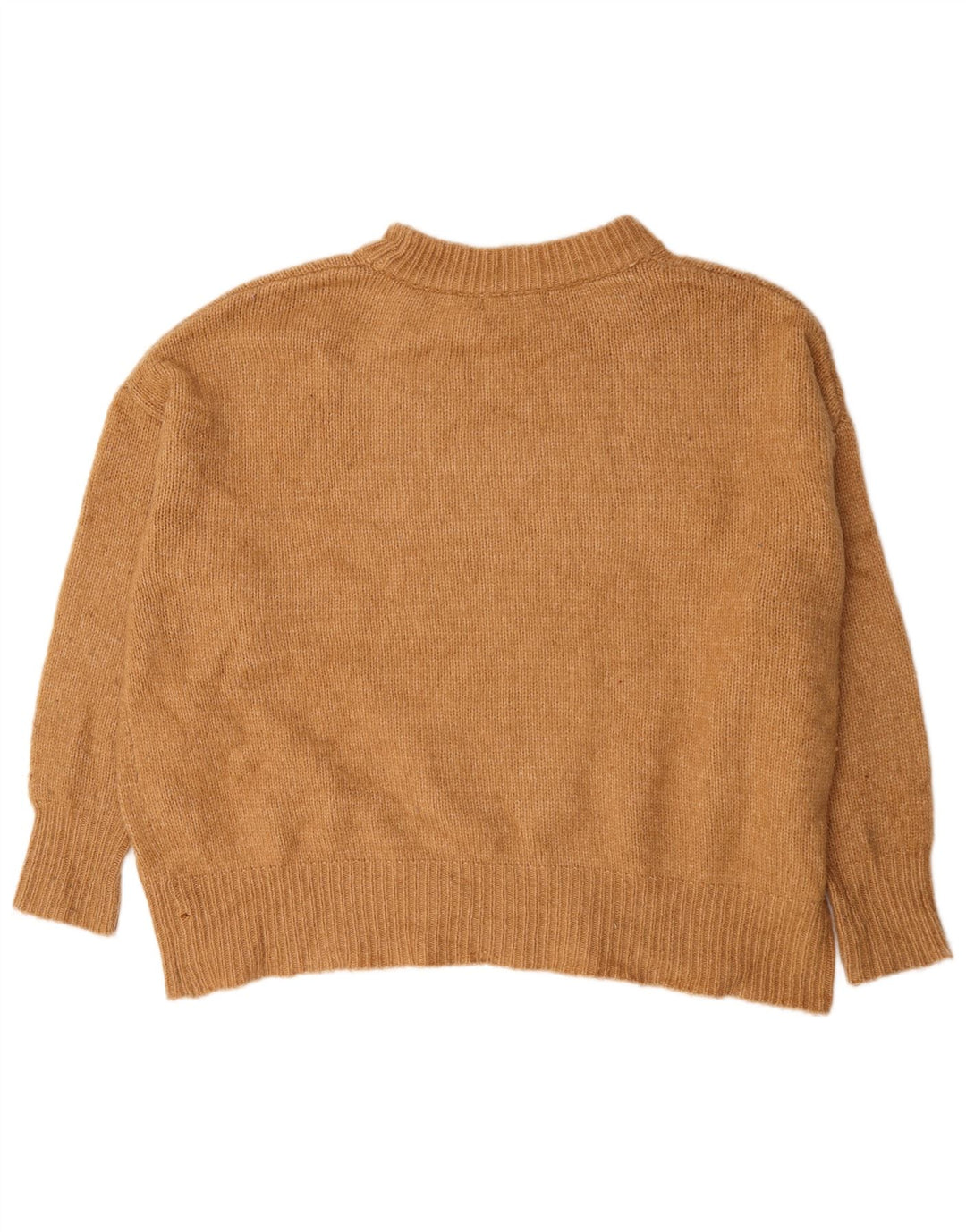 Zara Dame Oversized Turtle Neck Jumper Sweater UK 10 Small Beige Akryl