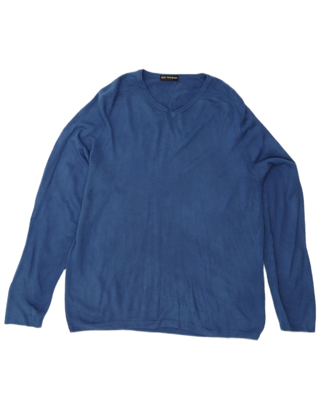 Marks & Spencer Herre Autograf V-hals sweater Stor Blå Akryl