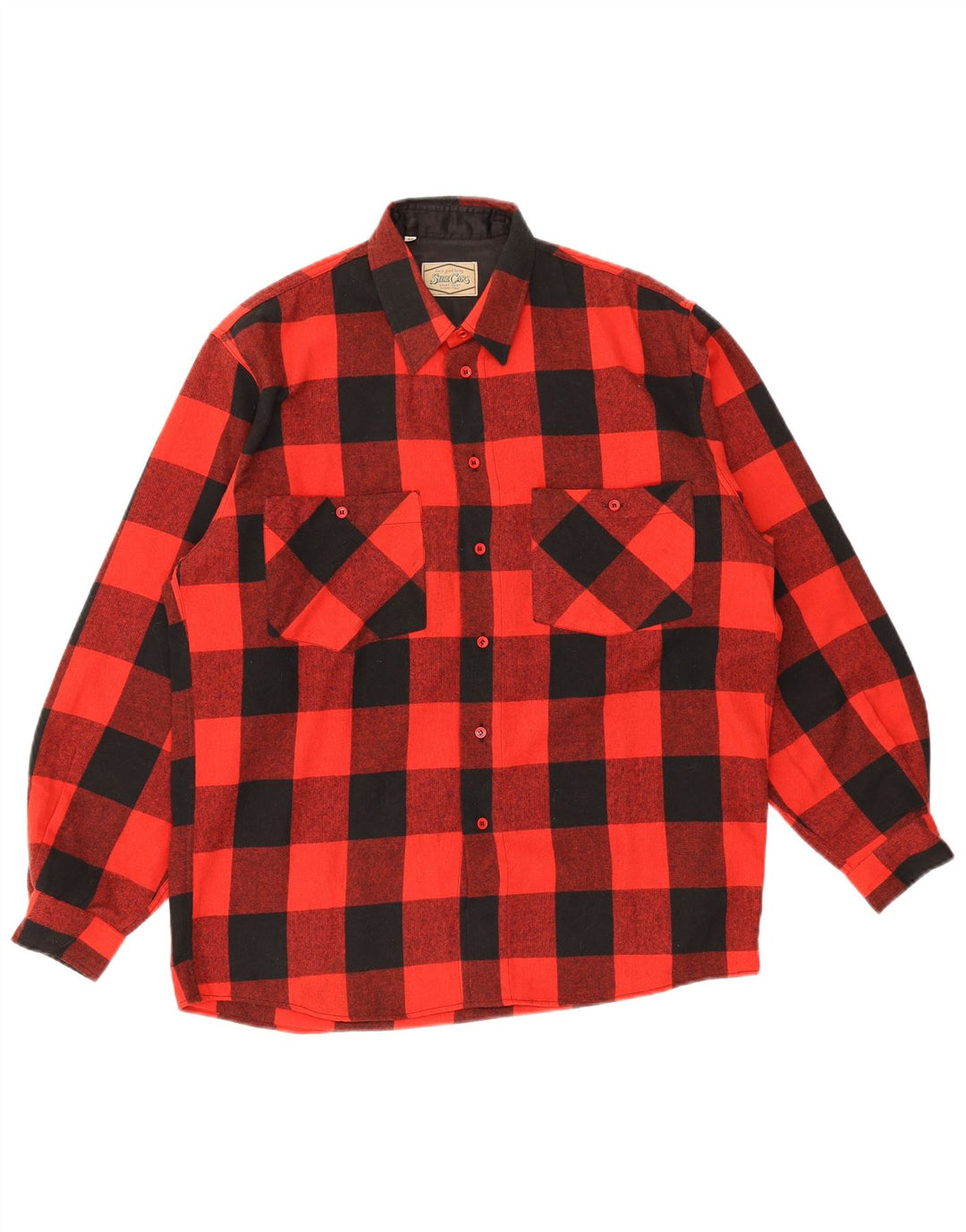 Vintage flannelskjorte til mænd, medium rød ternet