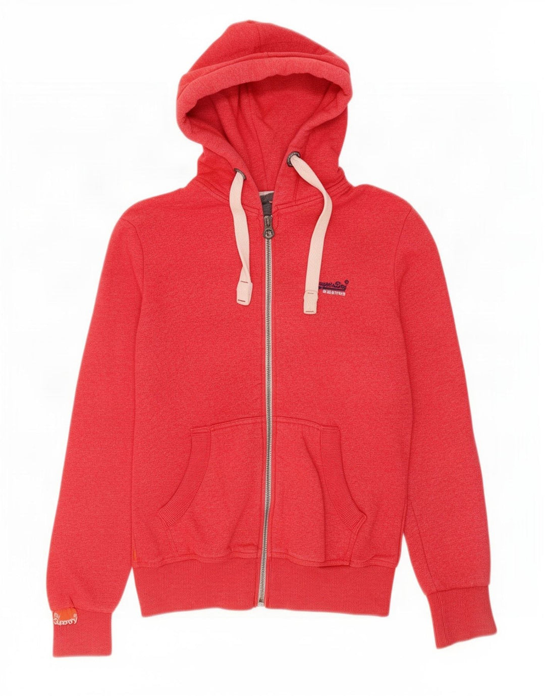 Superdry Hættetrøje med lynlås til mænd Medium rød bomuld
