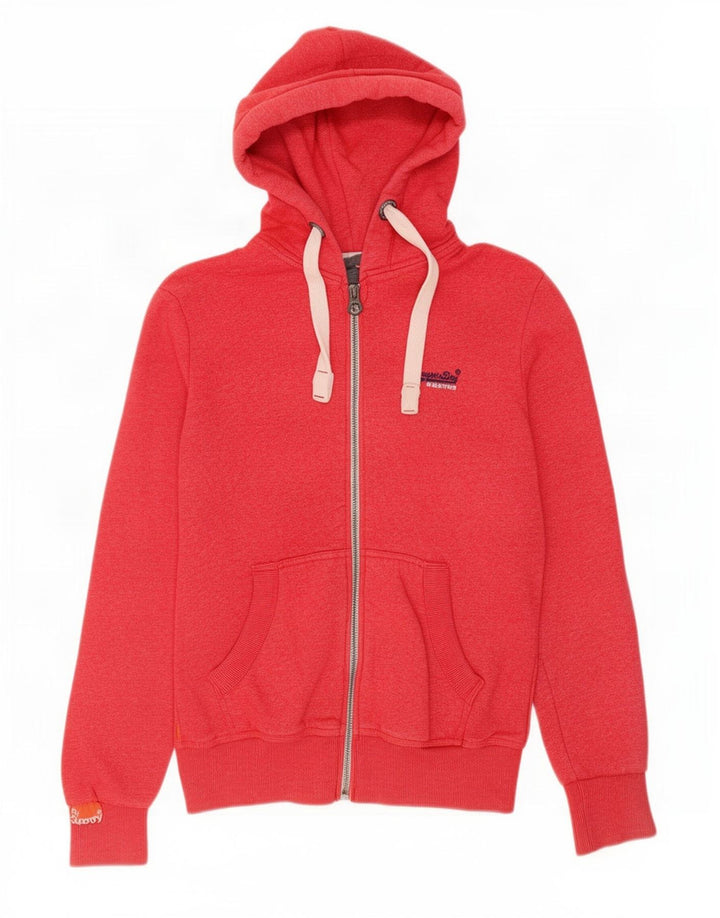 Superdry Hættetrøje med lynlås til mænd Medium rød bomuld