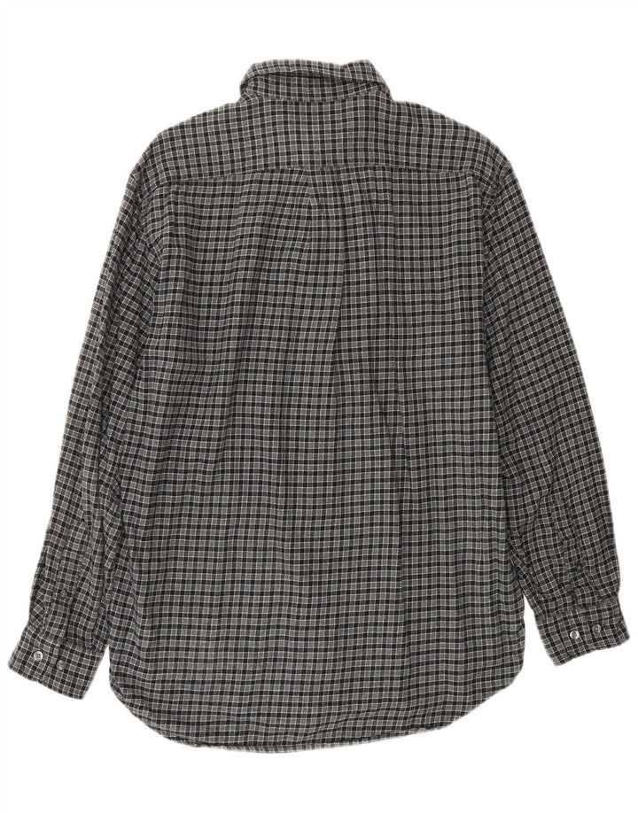 EDDIE BAUER Flanelskjorte til mænd, lille grå ternet bomuld