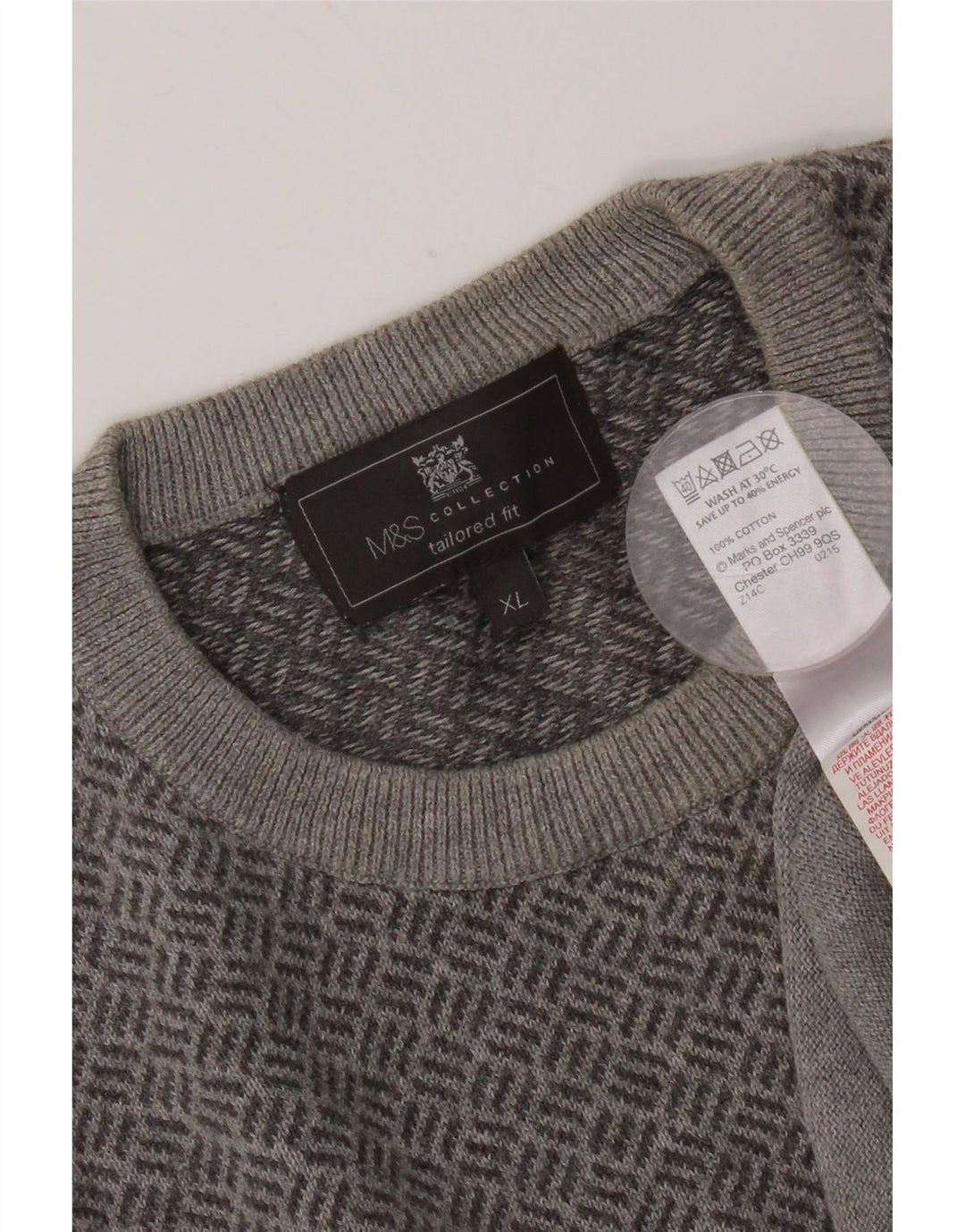 Marks & Spencer herre skræddersyet pasform med rund hals sweater XL grå
