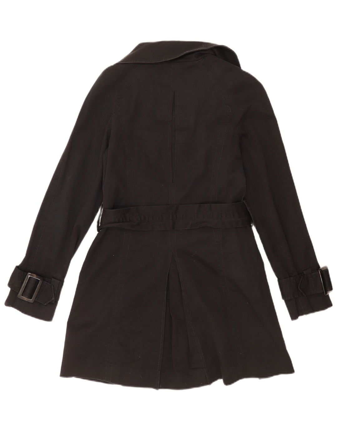 Zara Dame Overfrakke UK 6 XS Sort Bomuld