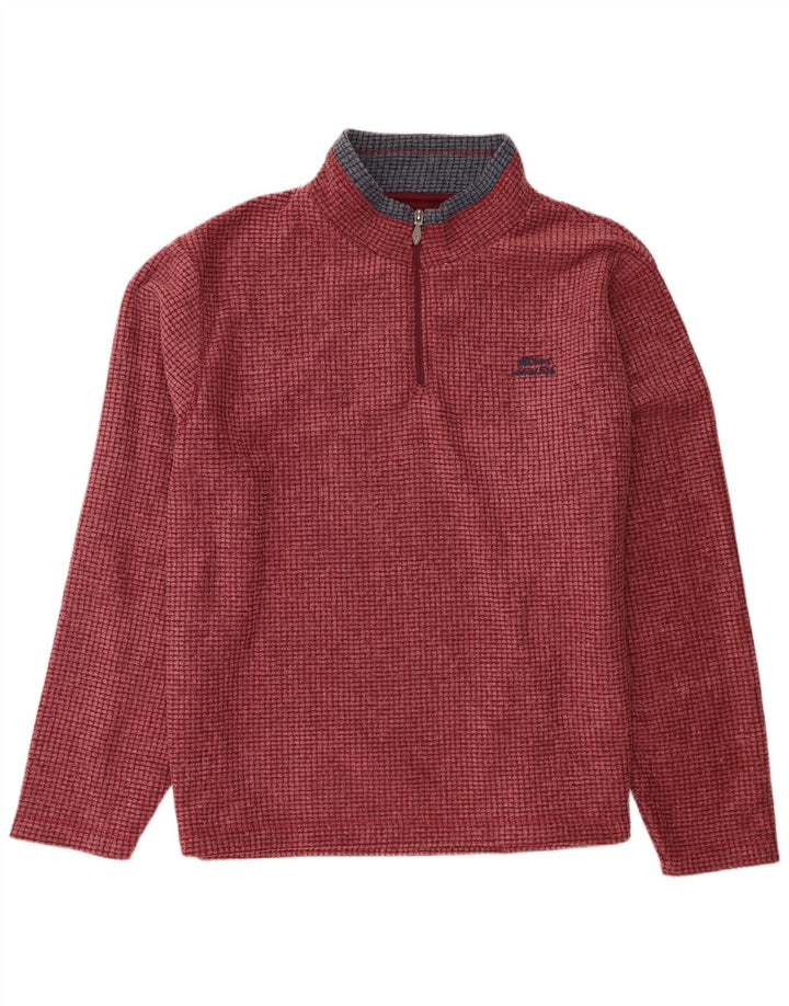 Weird Fish Herre Zip Neck Fleece Jumper 4XL Burgundy Polyester