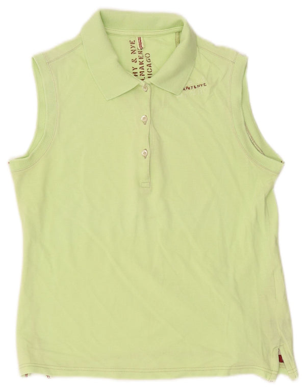 Murphy & Nye Dame ærmeløs poloshirt UK 10 Lille grøn bomuld