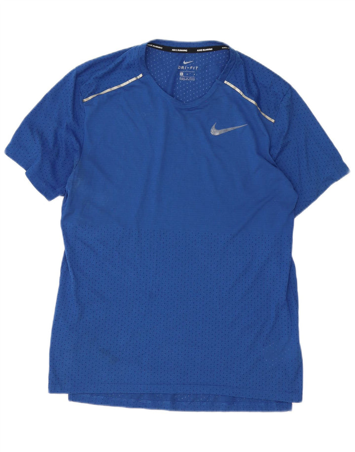 NIKE Dri Fit T-shirt top mellemblå polyester til mænd